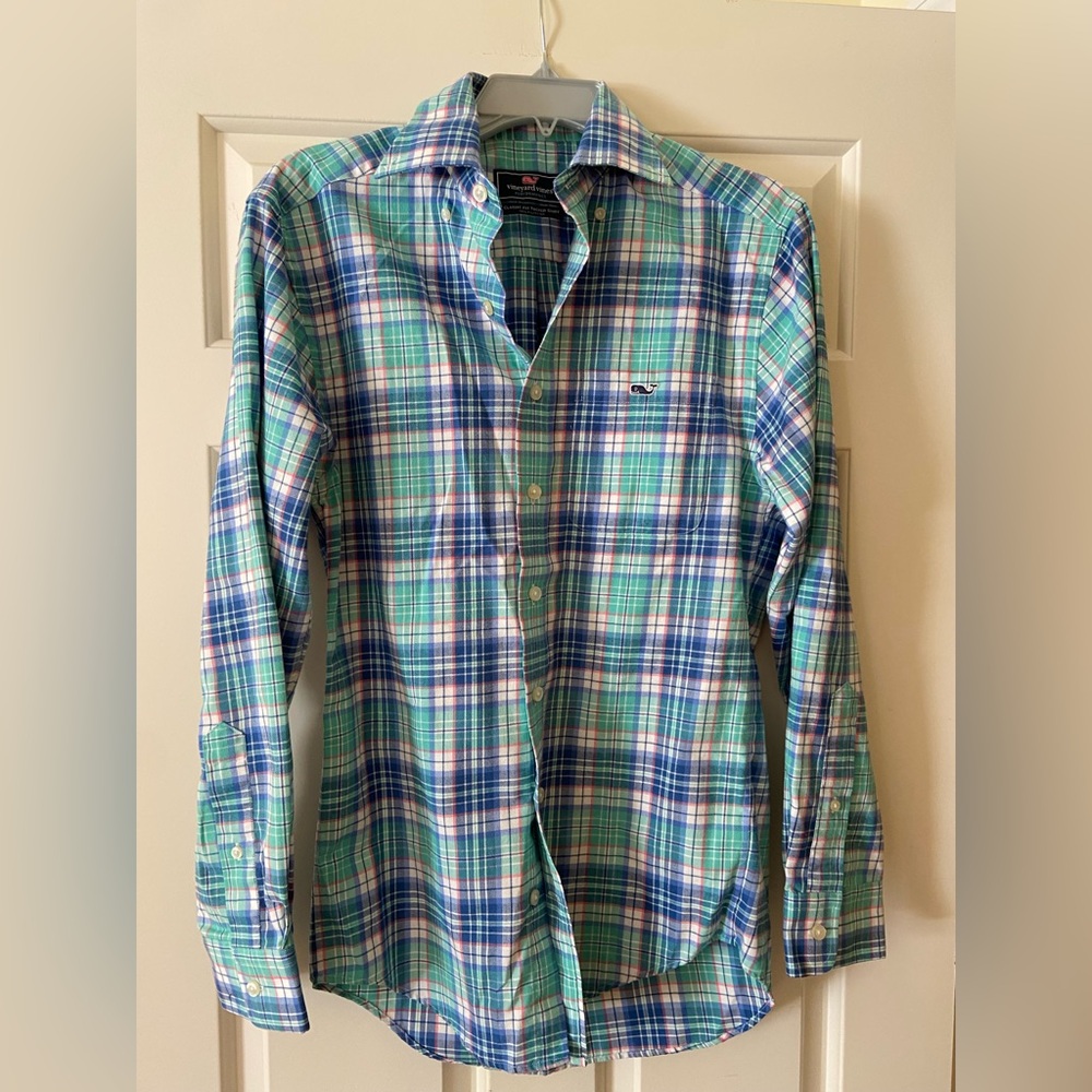 Plaid flannel men’s button down shirt